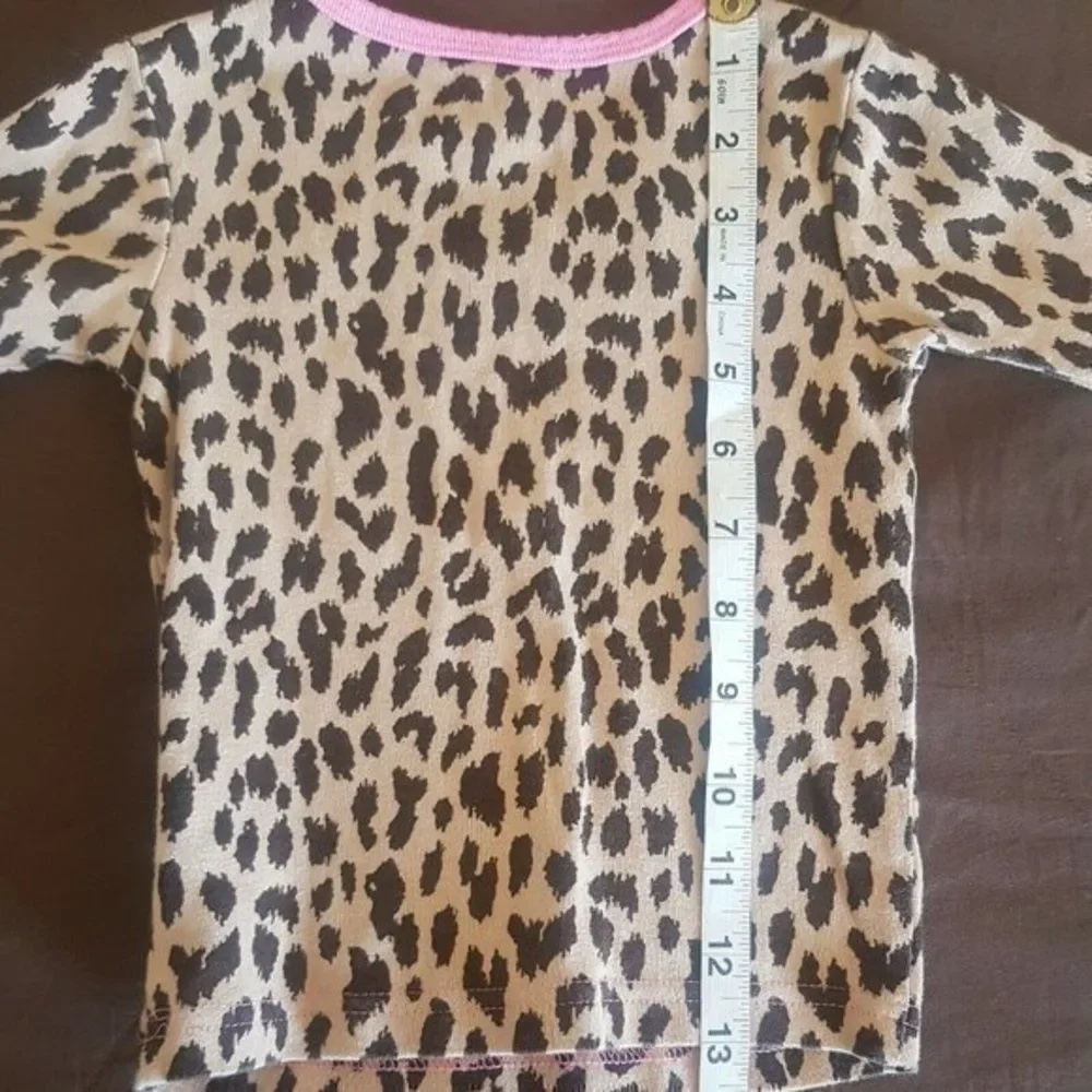 Carters Long Sleeve Top Blouse  Animal Print  Pink Brown Size 3 Toddler Girls